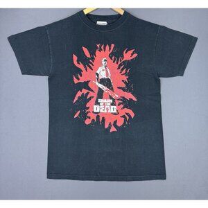 Vintage Y2K Shaun Of The Dead Movie Promo Rare Art Zombie Blood Medium T Black